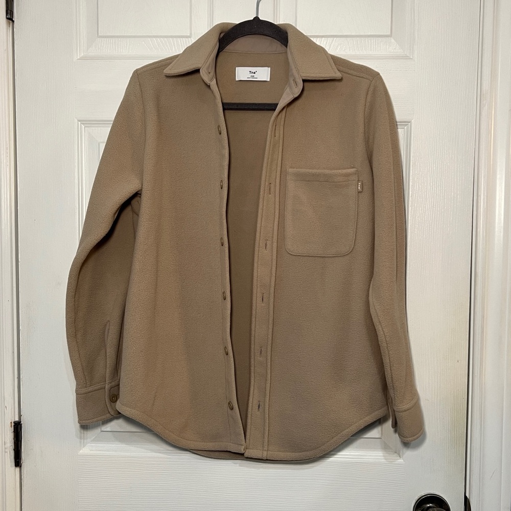 TNA Beige Polar Fleece Shirt Jacket